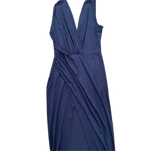 Navy blue midi dress with high front slit Women’s Medium - Picture 4 of 6
